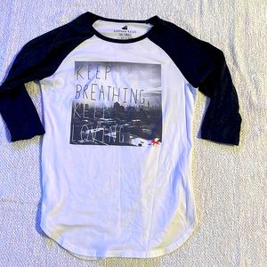 “Keep breathing keep loving” 3/4 length sleeve shirt